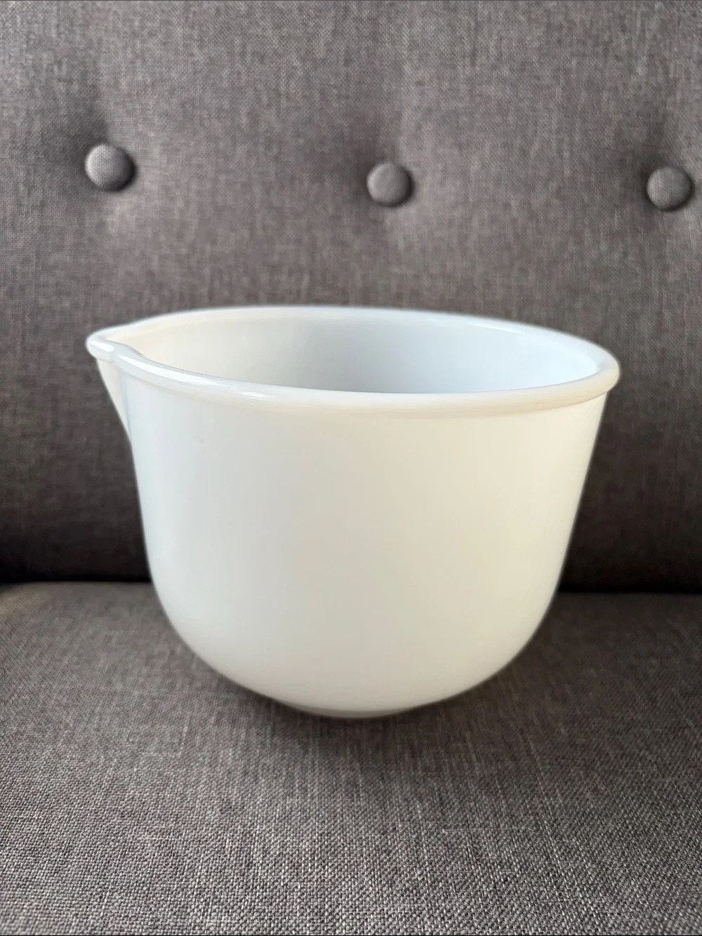 Vintage Glasbake made for Sunbeam 20CJ milkglass spouted mixing bowl